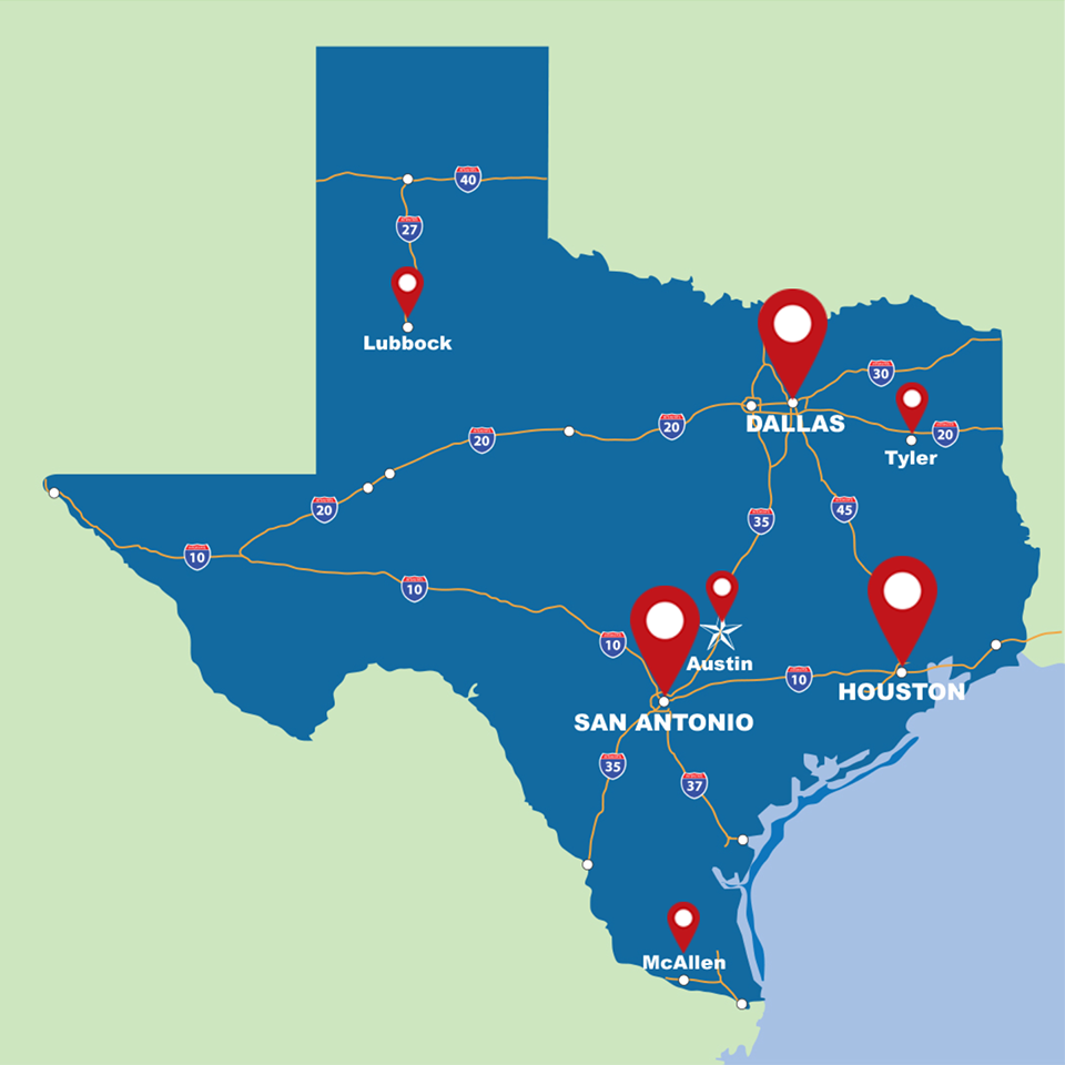 Office locations in Texas
